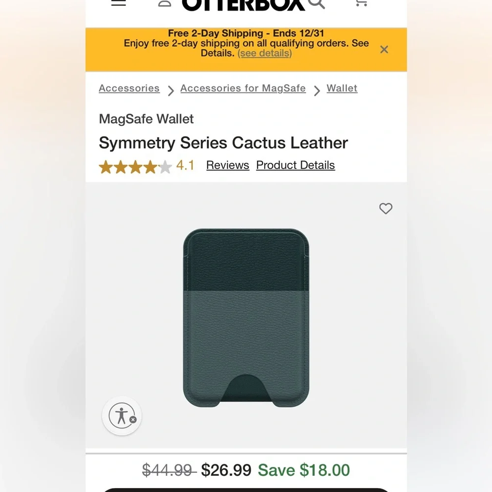 Otterbox Symmetry Series Cactus Leather MagSafe Wallet